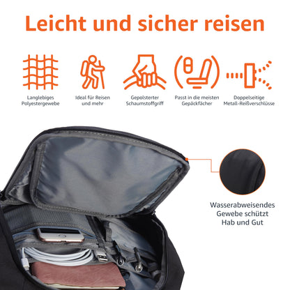 Amazon Basics Travel Laptop Backpack for 15.6 inch Laptop, Black