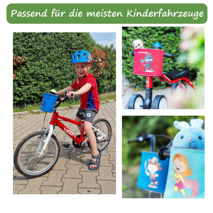 GRINSEZWERGE Kids Handlebar Bag | Balance Bike Handlebar Bag | Bike Handlebar Bag | Bike Basket Bike Bag Balance Bike Bag Handle Basket | Tricycle Scooter Roller Bag Accessory Kids Bike | Ninja
