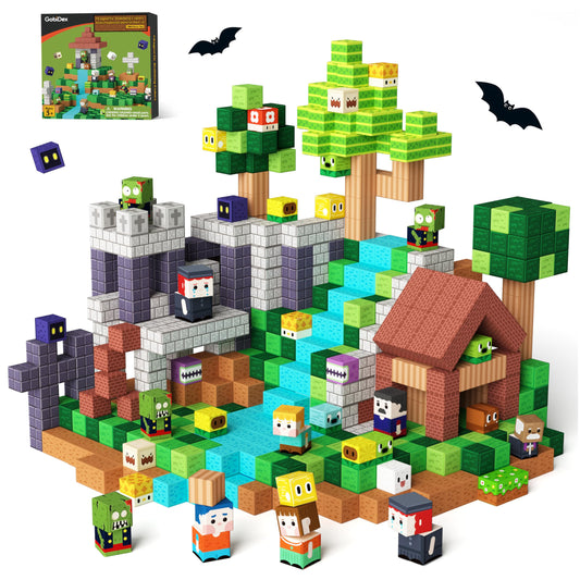 GobiDex Magnetic Building Blocks 2.5 cm 100 Pieces - Zomblock Magnetic Blocks for Kids, Magnet Blocks Toy & Brain Teasers, Creative Gift for Boys and Girls Ages 3+, 2025 New