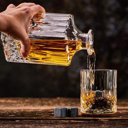 WHISISKEY Whiskey Glasses Set - Whiskey Gift Set Glass - Whiskey Glasses - Men's Gifts - Men's Gifts - Birthday Gift Man - Gift Box, 2 Rum Glasses x 310ML, 8 Whiskey Stones