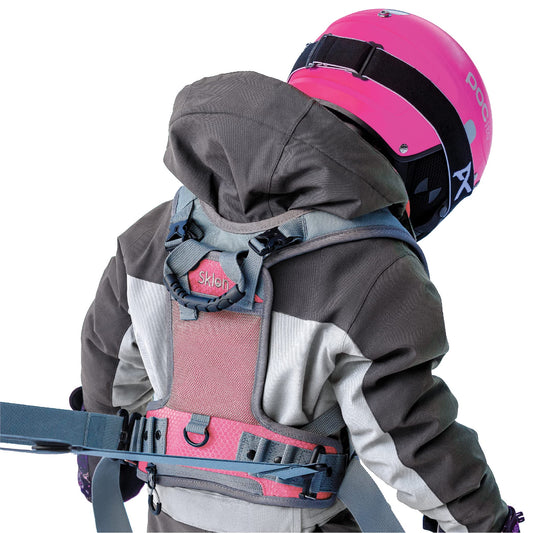 Sloping Ski and Snowboard training harness for kids - Teach your child the basics of skiing and snowboarding (Pink)