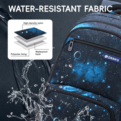 Amythe School Backpack for Boys, School Bag with Trolley Straps 16 Inch Waterproof Daypack Large Nylon Casual Children's Backpack for 3-9th Grade for School and Travel