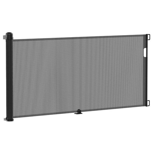 NAIZY door protection gate roller 0-300cm stair protection roller baby stair safety gate and dog door gate retractable door extendable dog barriers for indoor and outdoor - black