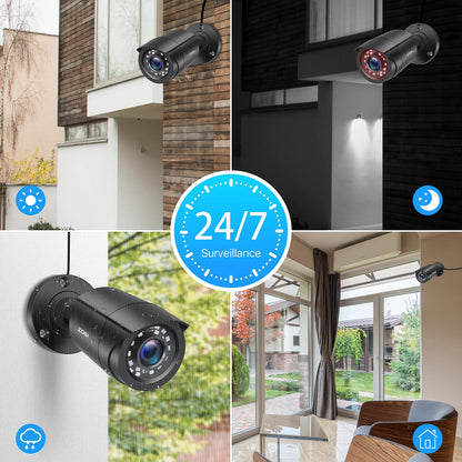 ZOSI 1080P HD Outdoor Video Surveillance Camera 4-in-1 TVI/CVI/AHD/CVBS 960H CCTV Camera with OSD 24M IR Night Vision