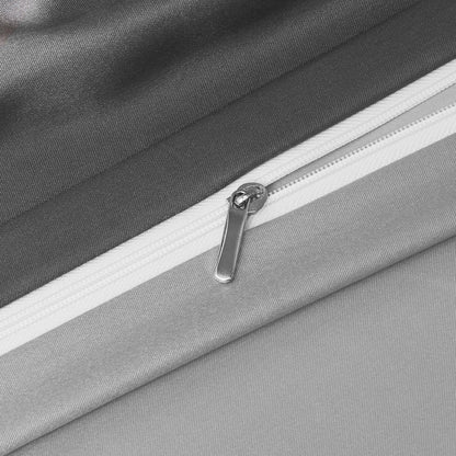 YASMENG Satin Bedding 220x240 Dark Gray Light Gray Duvet Cover Set Deluxe Silk Reversible Bedding 3 Pieces With Zipper And 2 Pillowcases 80x80 cm - Smooth Shiny Silky