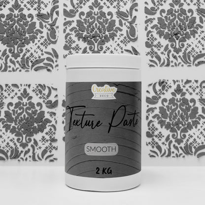 Creative Deco Structure Paste Smooth 2 kg | Dark Grey Spackle for Acrylic Painting | Modeling Paste for Art Projects, Acrylic Paint, DIY, 3D Effects, Textures | Easy to apply with palette knife