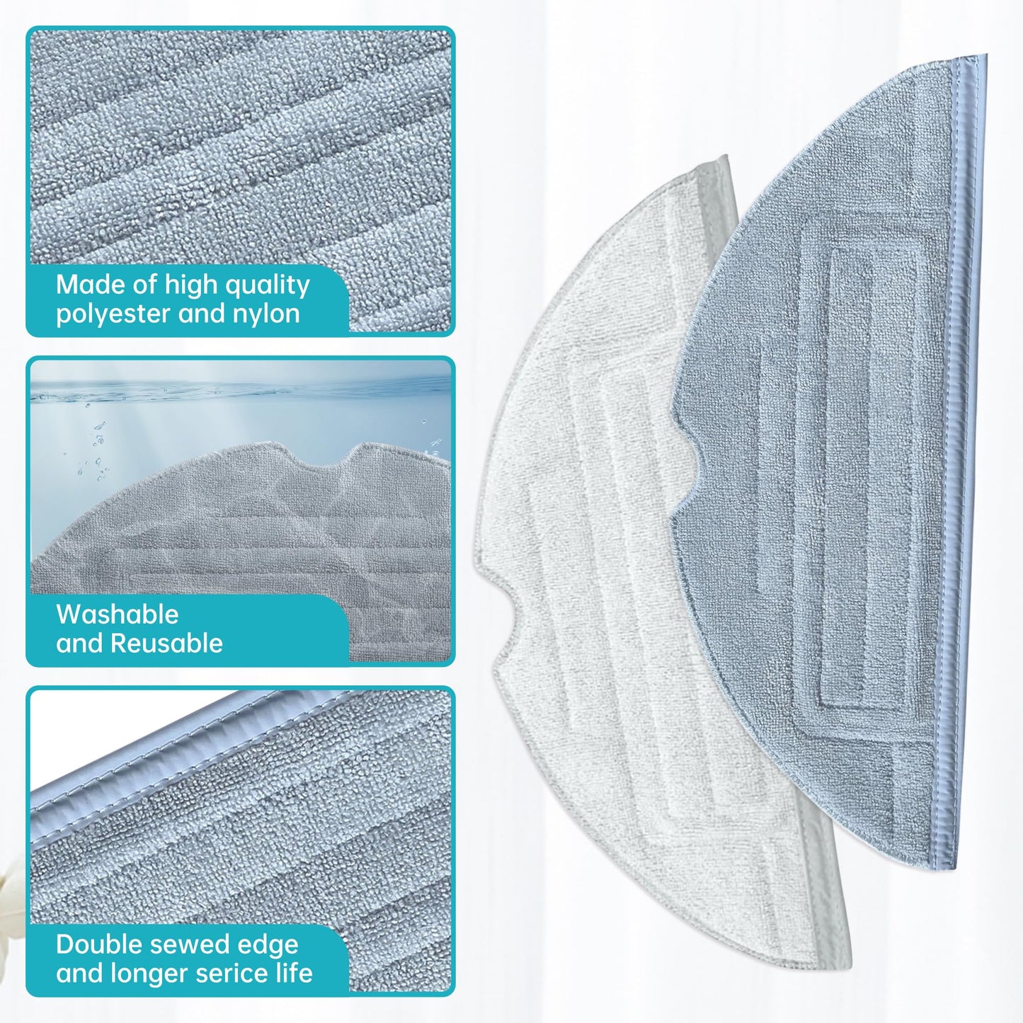 Loveco accessories replacement compatible with Roborock S7 S7 Plus S7 MaxV S7 MaxV Ultra S7 Pro Ultra robot vacuum, 2 main brushes, 4 filters, 6 side brushes, 4 mop pads, 1 brush cleaning tool.