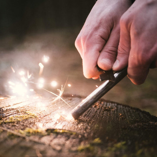 Bush Gear Fire Steel Outdoor XXL - Extreme spark emission - Magnesium fire starter set - Up to 20,000x ignite, flint kit for survival, home, camping, and bushcraft adventures.
