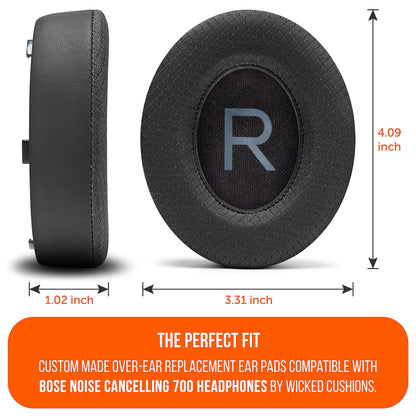 WC Freeze NC700 - Cooling gel ear pads for Bose Noise Cancelling 700 headphones | Breathable sport fabric, cooling gel, extra thick and longer lasting cool | Black