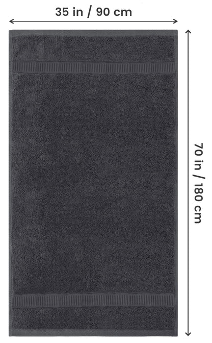 Utopia Towels - 2-Pack Bath Towels Large Cotton with Hook, Sauna Towels, Large Bath Towels, Towels 90 x 180 cm (Gray)