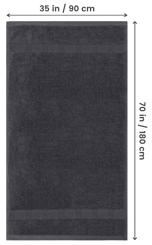 Utopia Towels - 2-Pack Bath Towels Large Cotton with Hook, Sauna Towels, Large Bath Towels, Towels 90 x 180 cm (Gray)