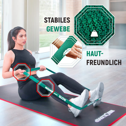 NEOLYMP Fabric Fitness Bands Set - washable Resistance Bands, Strength Training Sets, Gymnastics Bands including E-Book with Fitness Bands Exercises.