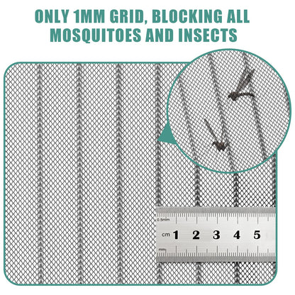 JOY2SEE Magnetic Fly Screen for Balcony Door 145x210cm, Updated Version Fly Screen Door, Black Magnetic Insect Screen, No Drilling needed
