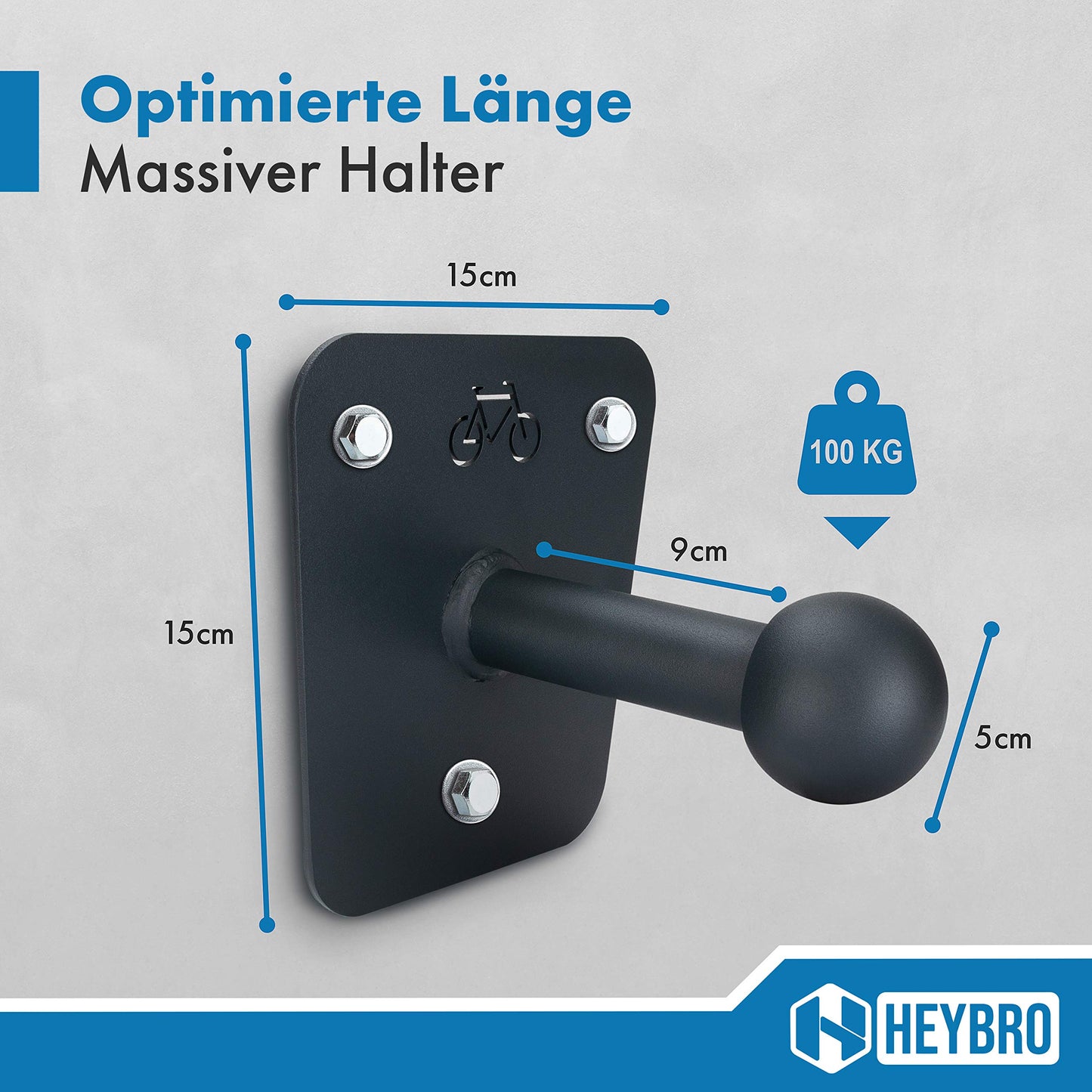 HEYBRO® Universal wall mount for bike racks - includes mounting hardware - optimal and stylish holder for your bike rack - eye-catcher in every garage and basement.