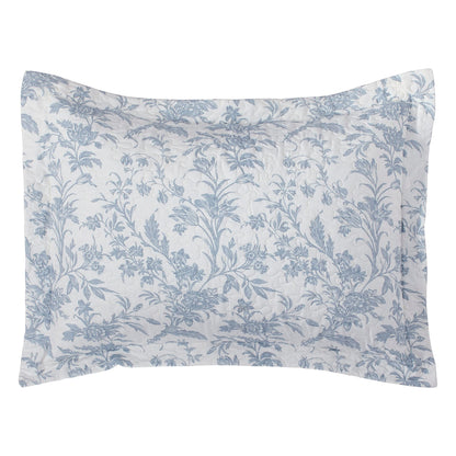 Laura Ashley - King size bedding set, cotton, reversible, with bonus pillowcase, all-season country home decoration (Amberley Blue, King)