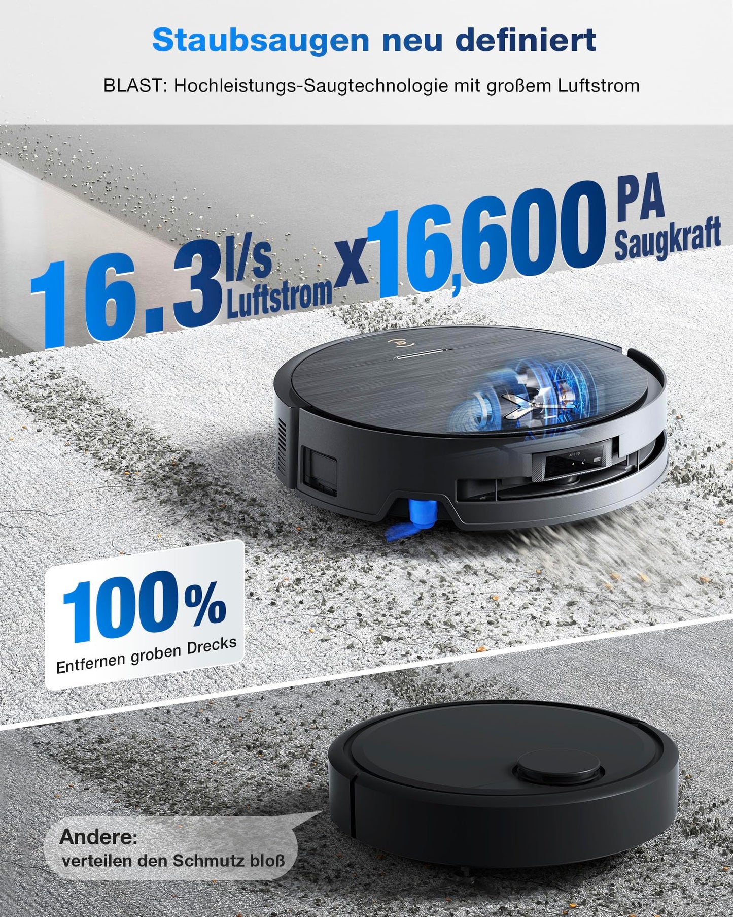 ECOVACS DEEBOT X9 PRO is a robot vacuum cleaner with mopping function, 16,600 Pa suction power, OZMO Roller, ZeroTangle 3.0, TruEdge 2.0, hot water mopping, hot air drying, All-in-One Omni Station, and YIKO-GPT.