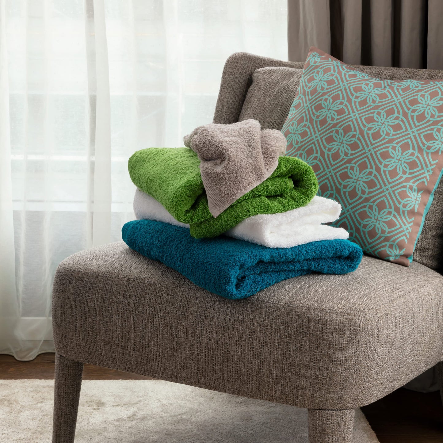 Seagull Super Fluffy Guest Towel 30 x 50 cm made of 100% cotton, cashmere 3-piece set.