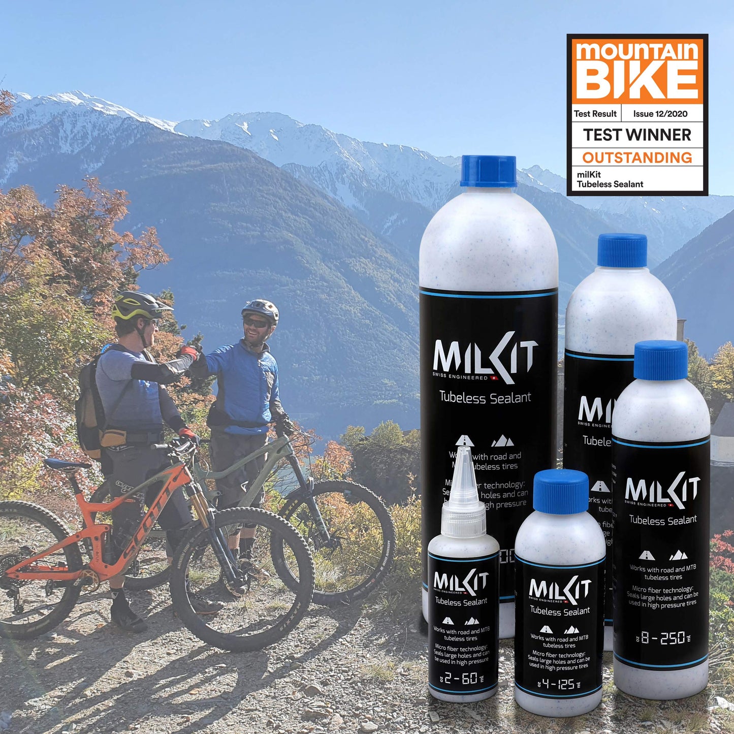 milKit Tubeless tire sealant in 500 ml bottle - Bike tire sealant - Tubeless sealant for bike tires MTB, road bike & Co.