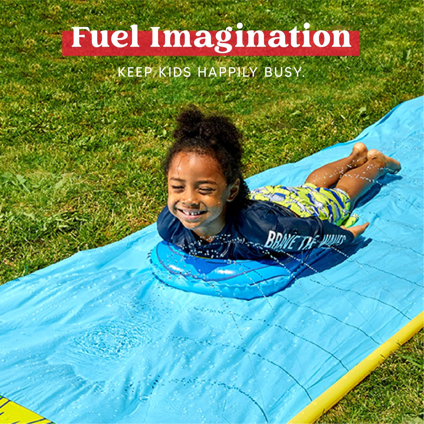 JOYIN 230in x 35.5in (584.2 x 90.2 cm) water slide with 1 bodyboard, summer toy with built-in sprinkler for backyard and outdoor water fun.