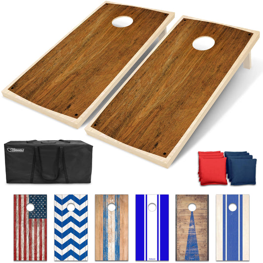 GoSports Cornhole Game Set, Handcrafted Design, 120 x 60 cm, Two Boards (120 x 60 cm), 8 Bean Bags, and Carrying Case.