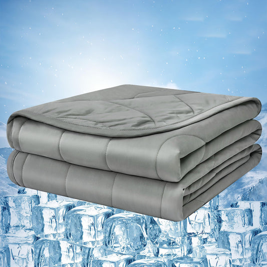 Laneetal Cooling Blanket, lightweight summer blanket with Arc-Chill Q-Max > 0.45 cooling fibers, self-cooling blanket for humans, summer bedspread for sleeping, throw blanket, couch blanket, travel blanket in Grey 150x200 cm