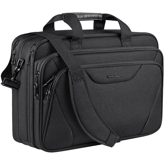 KROSER 18-inch handbag, laptop bag up to 17.3 inches, waterproof, expandable, document bag with shoulder strap, for travel/business/school/men/women, laptop bag.