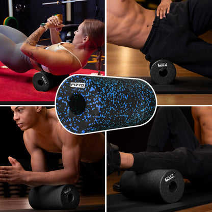 Physio fascia roller for fitness, yoga, and rehabilitation. Self-massage roller for back spine made of medium firm EPP foam, includes carrying bag.