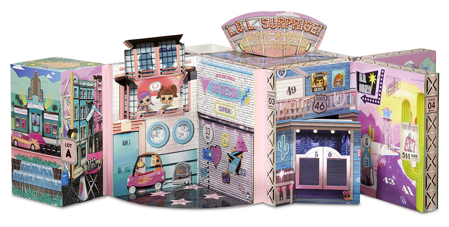 L.O.L. Surprise! OMG Movie Magic Studio - Over 70 surprises, 12 dolls, 4 backdrops, accessories, and more - 2-in-1 packaging playset for collecting - Gift for boys and girls ages 4 and up.