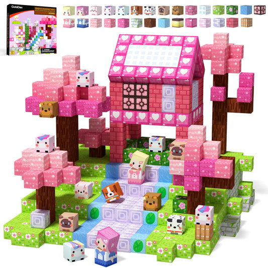 GobiDex Magnetic Building Blocks 100 Pieces - Unicorn Magnetic Tiles, Beautiful Magnetic Toy & Construction Set for Girls, Princess Gifts for Kids aged 3-4, 5-6, 7-8, 9-10 years