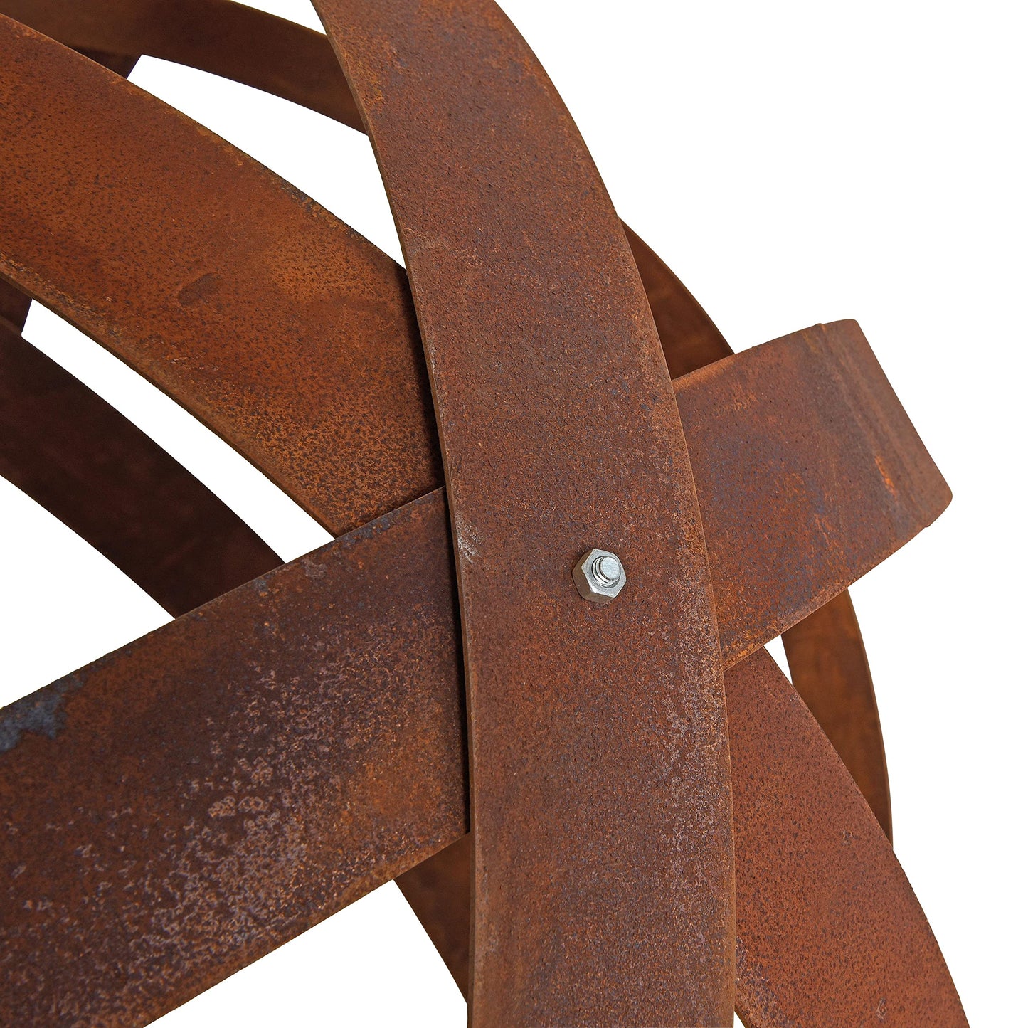 ESTEXO Rusty Decorative Sphere Rust Sphere Garden Sphere Metal Band Strip Iron Garden Decoration Rust Metal 50 cm