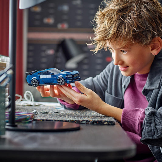 LEGO Speed Champions Ford Mustang Dark Horse sports car, car toy with minifigure for building, playing, and displaying for kids, gift for boys, girls, and car enthusiasts ages 9+ 76920.