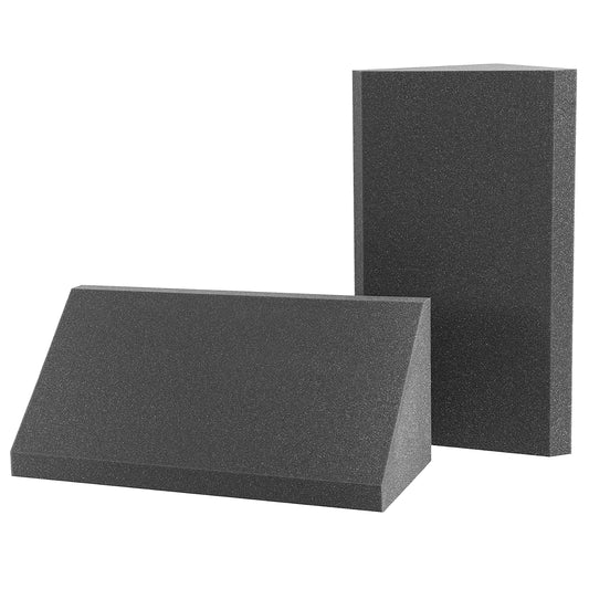 ACOUSPANEL Studio Pro Bass Trap Absorber, 2 pieces, 59x37x26cm, Uncompressed, Highly absorbent acoustic foam for low frequencies, Anthracite grey color.