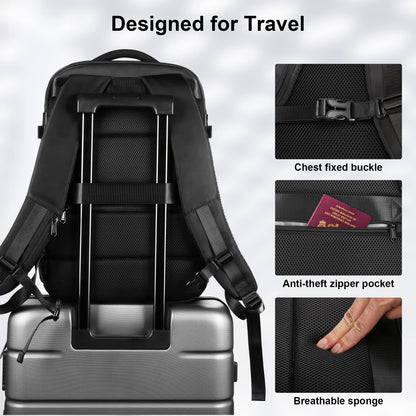 HOMIEE Travel Backpack for Women and Men, 40L Carry-On Rucksack for Airplane, Casual School Backpack for Travel, Daypack for Sports, Casual Women's Backpack Suitcase.