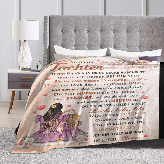 G-dake daughter gifts from mom, cuddly blanket for my daughter gift mother daughter blanket with saying gift ideas for birthday Christmas birthday gift, 130x150cm