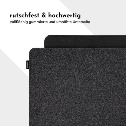 FORMGUT Desk Pad Felt, Laptop Pad, Desk Mat (80x40 cm - Dark Gray) - XXL Mousepad, Desk Mat Underlay, Table Pad