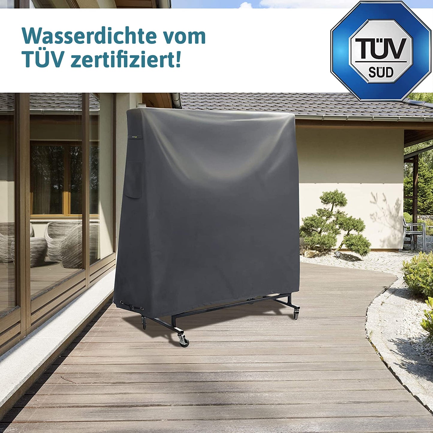 Cover table tennis table cover outdoor - PVC coating / bonded seams / ventilation window - cover for table tennis water resistant, UV resistant & winterproof - 185*165*70 cm