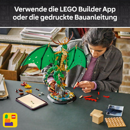 LEGO NINJAGO Guardian Dragon Building Set - Featuring Dragon Figure, Master Wu Minifigure & Stand - Building Toy for Boys age 14+ & Teens 71847