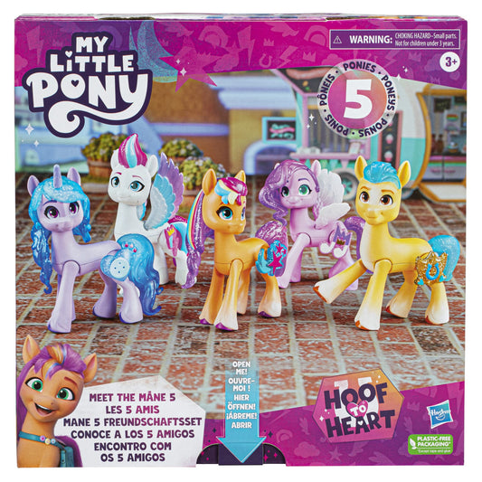 My Little Pony Mane 5 Friendship Set, collectible set featuring 5 pony figures, perfect gift for children ages 3 and up.