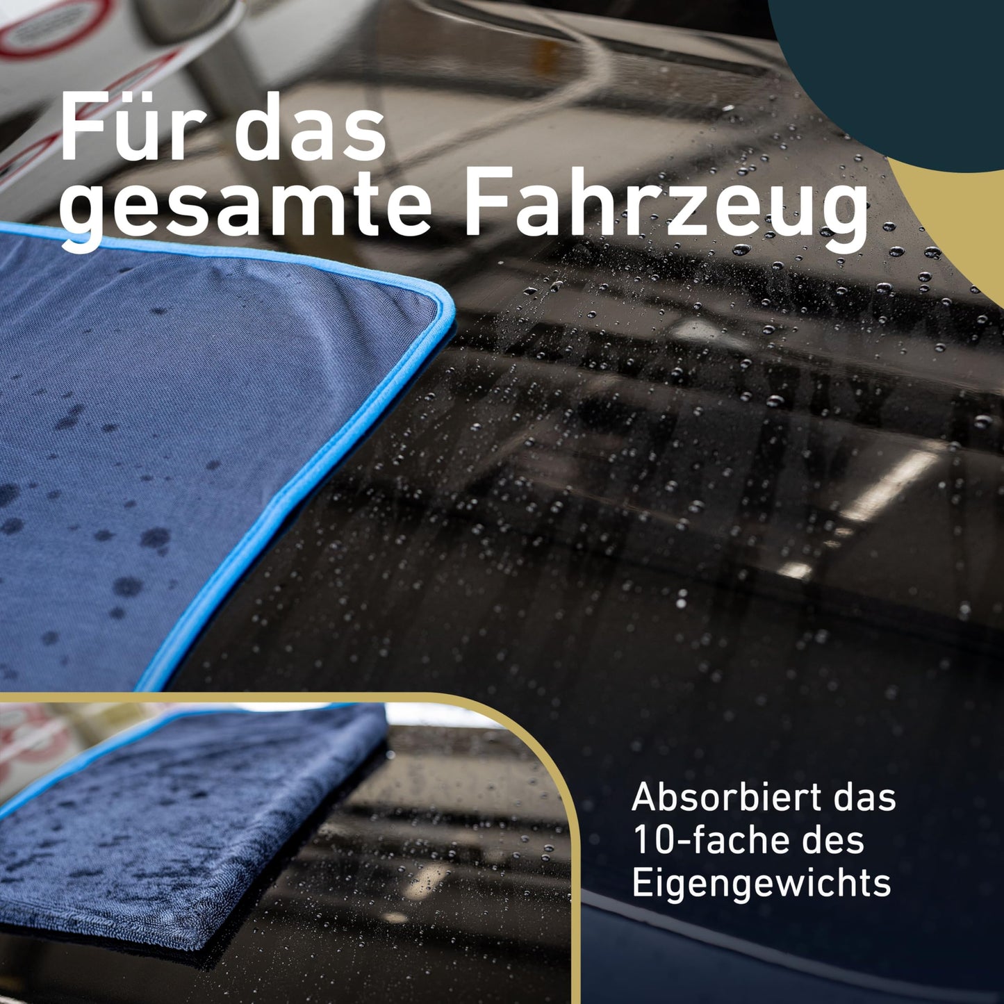 Aurum-Performance® Car Drying Towel ultra absorbent & gentle on paint - Automotive Microfiber Cloth 100% lint-free & washable - Car Microfiber Towels, Microfiber Cloth 90x60 cm