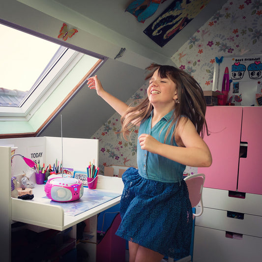 Lenco SCD-650 - portable CD radio - children's boombox - USB & microphone - 6 watt boombox - USB playback - AUX - FM radio - pink
