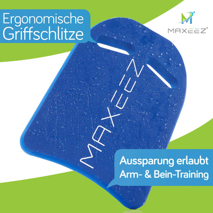 MAXEEZ® swim board for adults & children [from 15 kg] - swimming aid for improving swimming style - swim learning aid with ideal buoyancy - no water absorption.