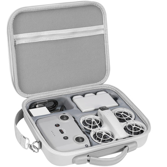 FPVtosky Waterproof Drone Bag for DJI Neo Fly More Combo with DJI RC-N3 Drone Bag Fall Protection Compact Carrying Case Storage Accessories Protection Grey