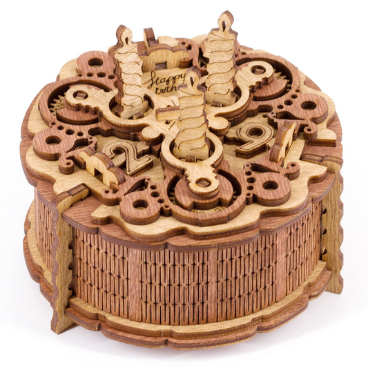 iDventure Happy Birthday Puzzlebox. Personalized birthday gift. Mechanical treasure chest. Escape room game 3D wooden puzzle puzzle. Brain teaser for adults and puzzle box for teenagers 14+
