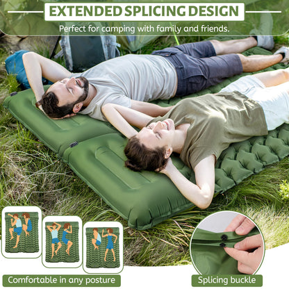 KUOGAS Self-Inflating Sleeping Pad, Extended and Thickened Camping Mattress, Air Pedal Air Pump Air Mattress, Ultra-Light Portable Sleeping Pad, Suitable for Camping, Beach, Hiking