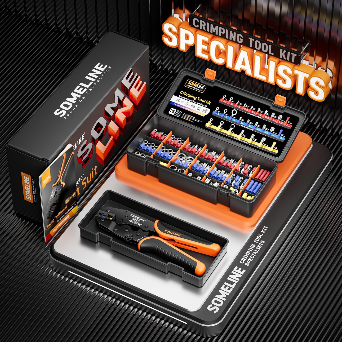 SOMELINE Crimping Tool Terminal Set, 26 Types [0.34-6mm²], Terminal Tool Set, Terminal Crimping Tool, for Cable Terminals Crimping, Premium Crimping Tools, Crimp Tool, Press Tool, Terminal Tool Set