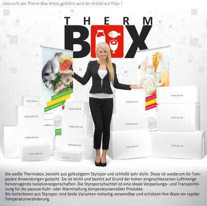 THERM-BOX Styrofoam Box 83W Inside: 70x29x39cm Wall: 2.5cm Volume: 83L Insulated Cooler Reusable Warm/Cold Box