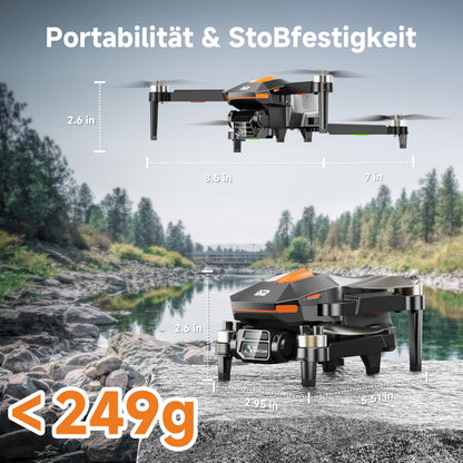 PLEGBLE drone with camera for kids adults, brushless motor mini drone FPV RC quadcopter with WiFi 1080P, altitude hold, 3D flip, headless mode, toy and gifts for boys beginners
