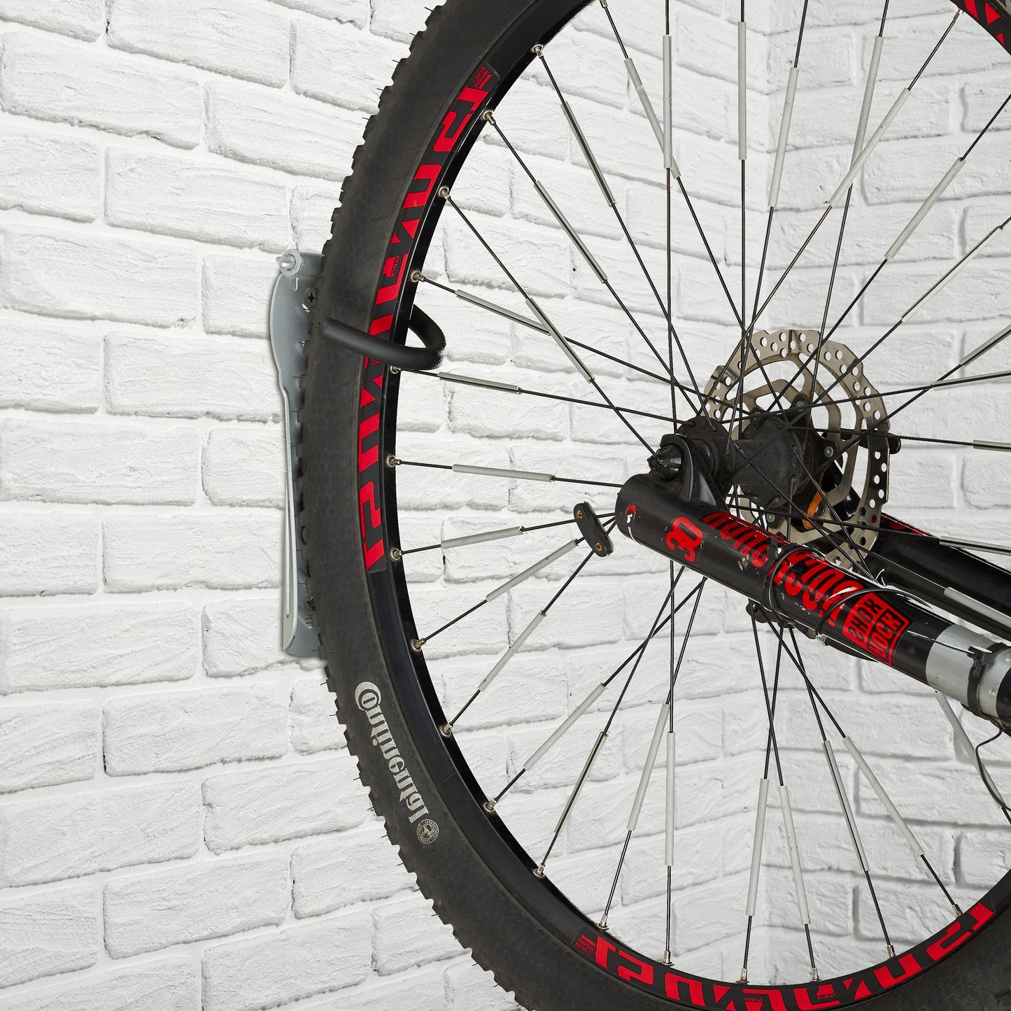 Relaxdays 6 x Bike Wall Mount, Bike Suspension up to 25kg, vertical, Wall Bike Holder Garage, Steel, Bike Hooks, Silver