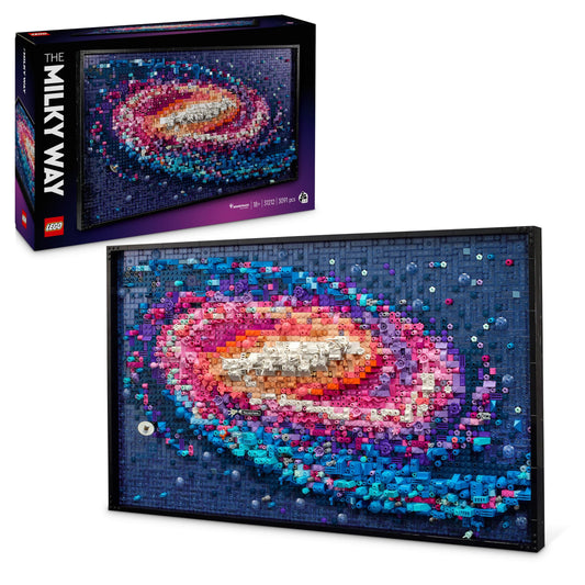 LEGO Art The Milky Way Galaxy, wall decoration, gift for space and astronomy fans, building set for adults, creative activity, solar system and constellations, wall art for the living room 31212