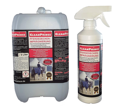 5.5 liters of CleanPrince horse blanket waterproofing | Horse blanket impregnation agent moisture protection for turnout blanket rain blanket fly blanket loin blanket outdoor breathable one-wash impregnation